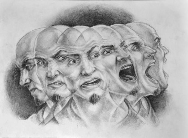 Две головы рисунок