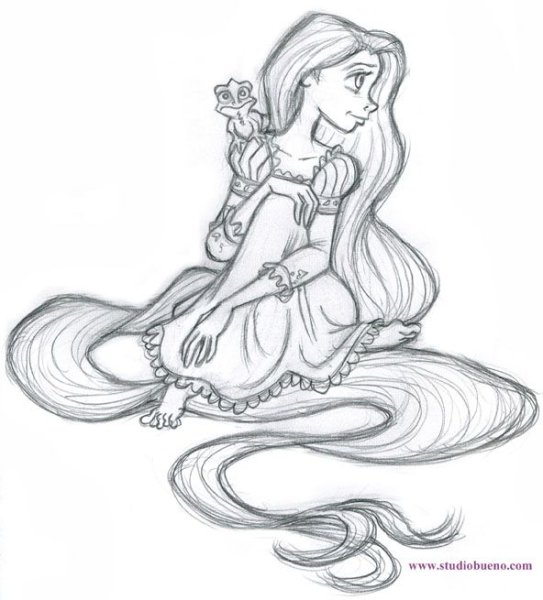 Принцесса Рапунцель рисования