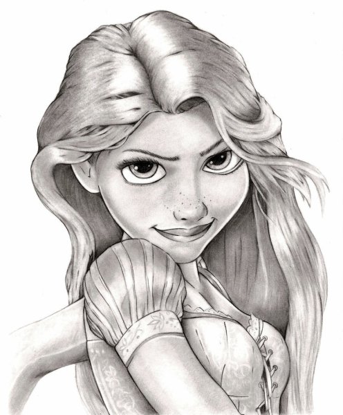 Портрет Рапунцель для срисовки