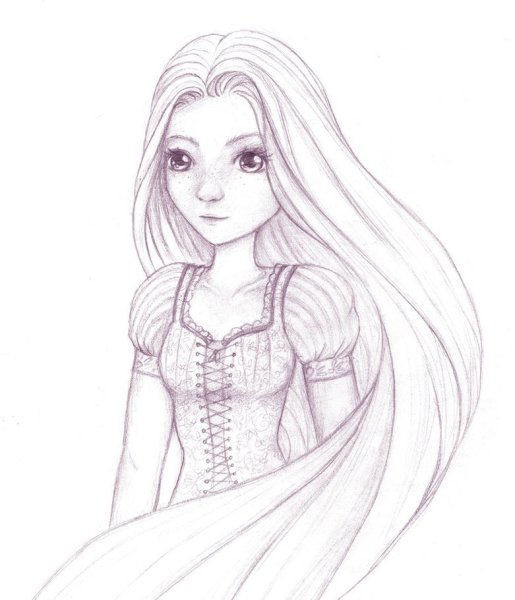 Рапунцель для срисовки