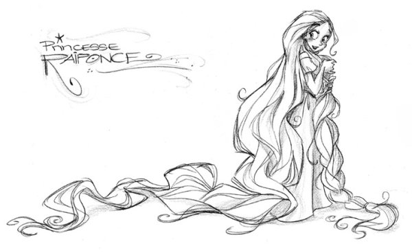 Принцесса с длинными волосами