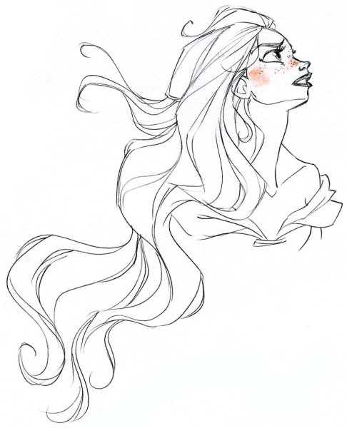 Наброски на рисование принцесса