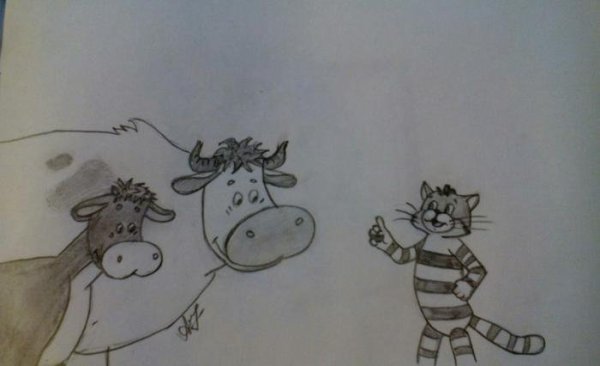 Дядя Федор и кот Матроскин раскраска