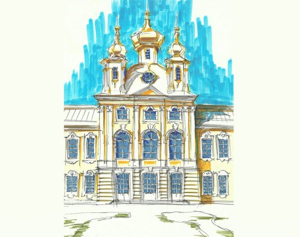 Букингемский дворец рисунок карандашом