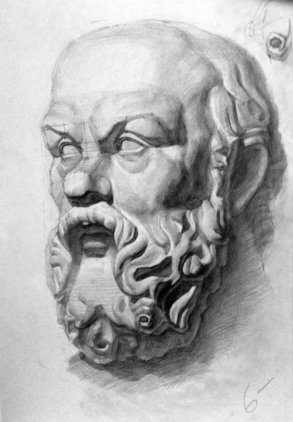 Сократ голова гипсовая МАРХИ