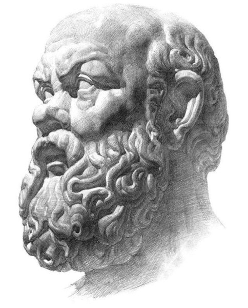 Голова Сократа Академический рисунок