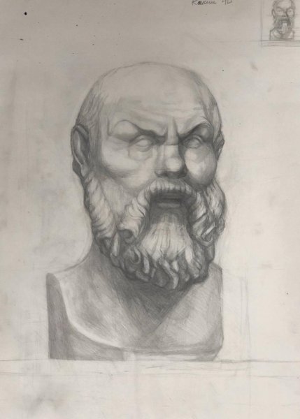 Сократ голова гипсовая МАРХИ