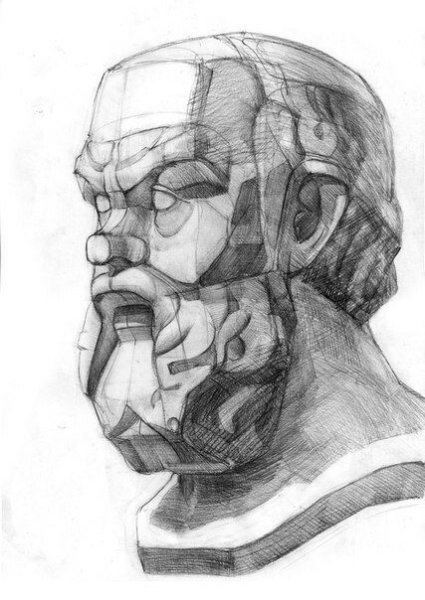 Сократ голова гипсовая МАРХИ