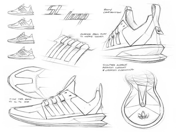 Эскиз кроссовок адидас