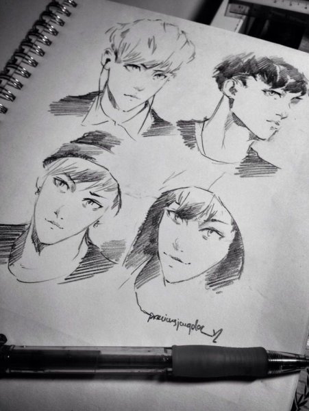 EXO рисунки карандашом для срисовки