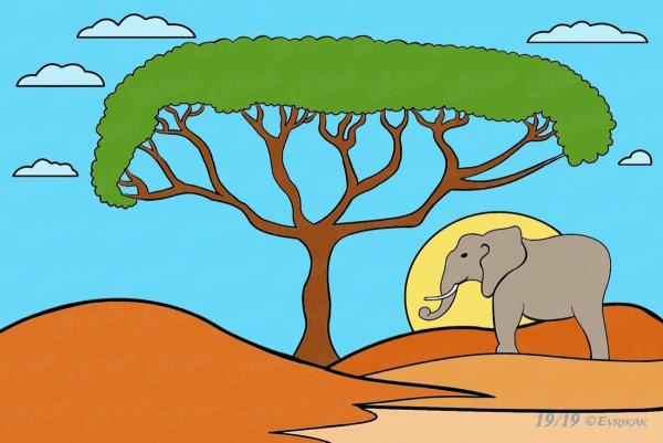 Животные саванны Африки раскраска