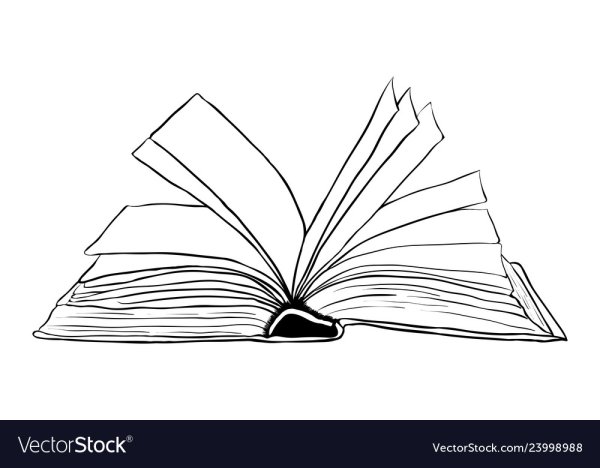 Открытая книга рисунок карандашом