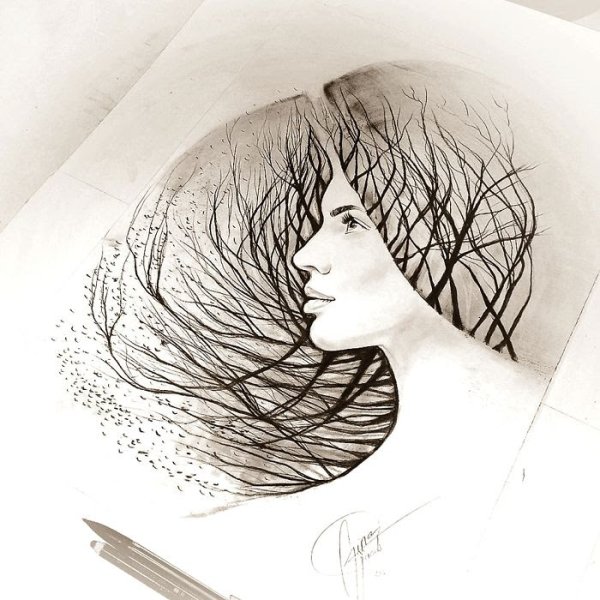 Необычные рисунки карандашом