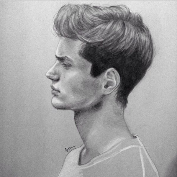 Портрет в профиль карандашом