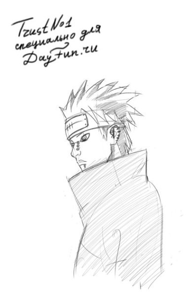 Рисунки лица Наруто Узумаки