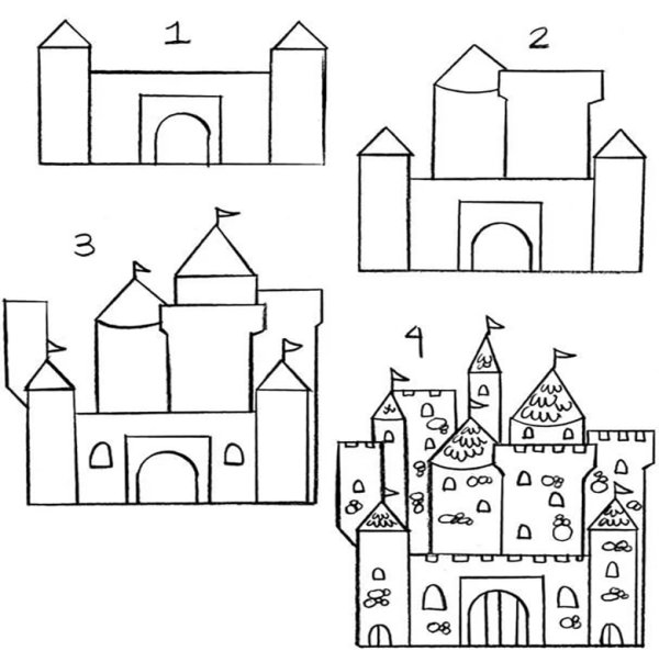 Замок карандашом для детей