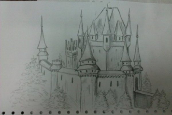 Замок снежной королевы рисунок