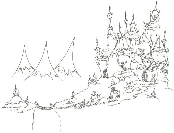 Замок снежной королевы раскраска для детей