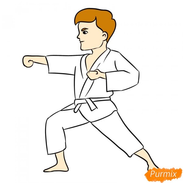 Пошагово нарисовать каратиста