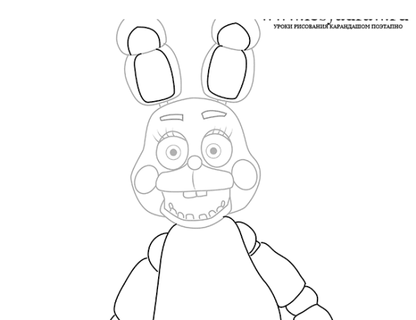 Рисунок Бонни из ФНАФ 1