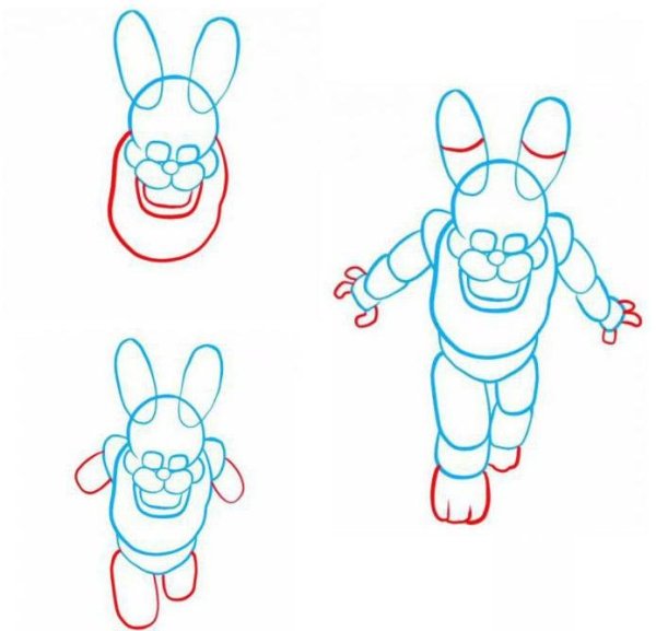 Нарисовать Фредди и Бонни