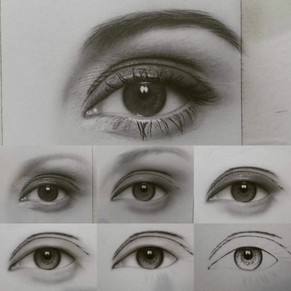 Реалистичный глаз карандашом