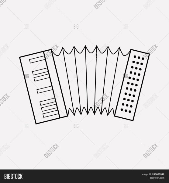 Гармонь раскраска для детей
