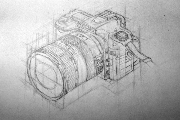 Фотоаппарат скетч набросок