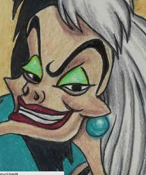 Круэлла для срисовки из фильма 2021