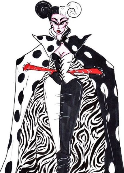 Дисней Наброски Круэлла