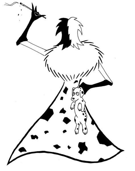 Раскраски Дисней Круэлла