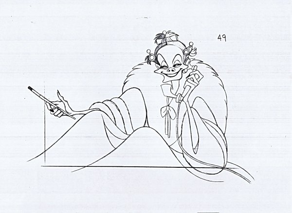 Раскраска Круэлла де Виль