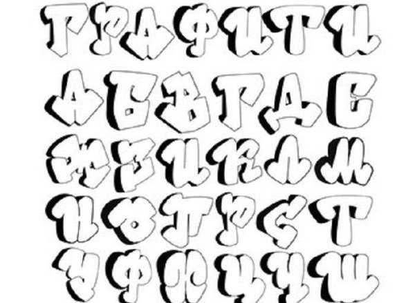 Буквы в стиле граффити русские