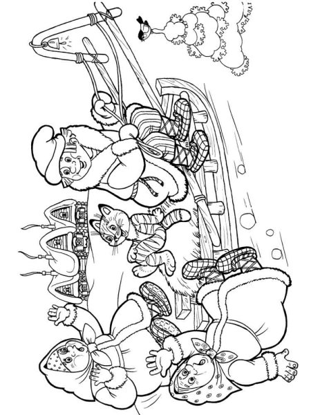 Раскраска по сказке по щучьему велению