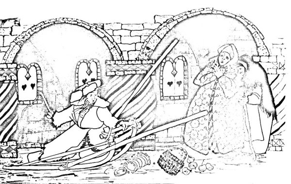 Раскраски по сказке по щучьему велению для детей