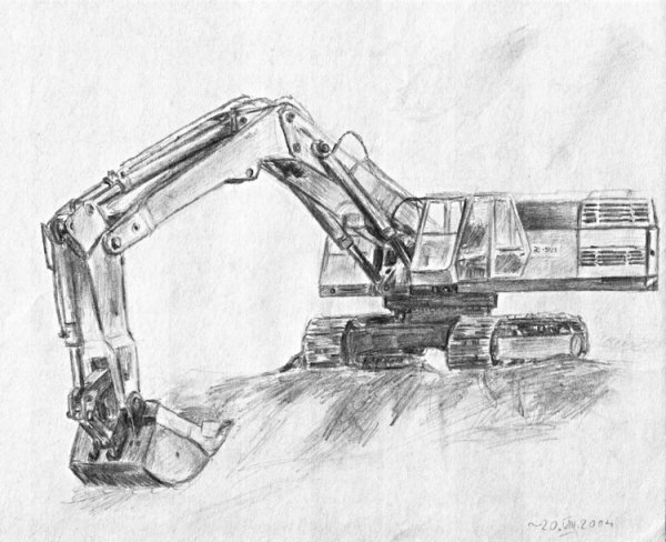 Экскаватор рисунок