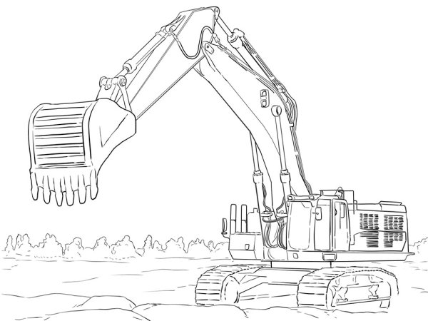 Трактор JCB раскраска