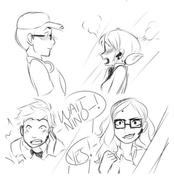 Раскраски Маринетт Аля Адриан и Нино