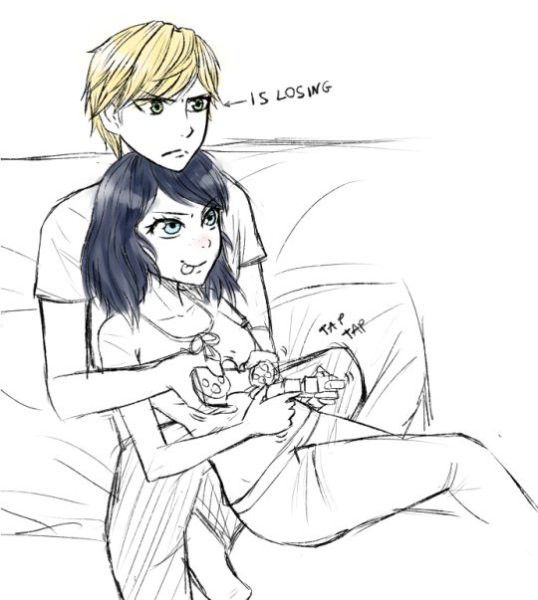 Раскраска Маринетт и Эдриен