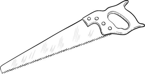 Узкая ножовка рисунок