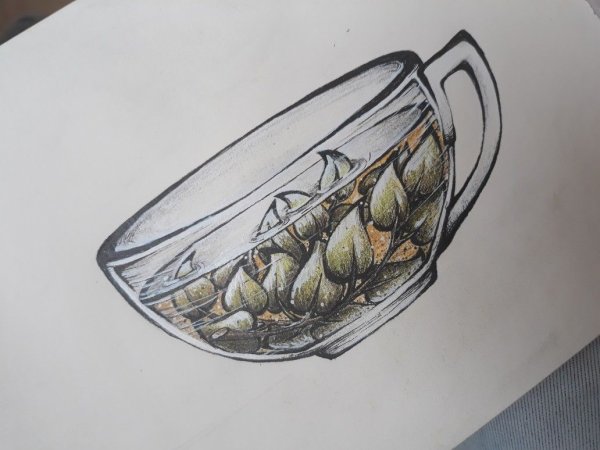 Чашка кофе скетч