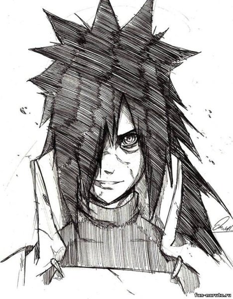 Рисунок Мадары карандашом