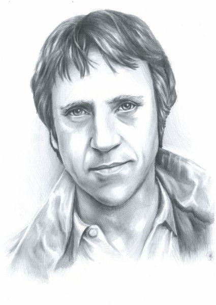 Карандашный рисунок Высоцкого