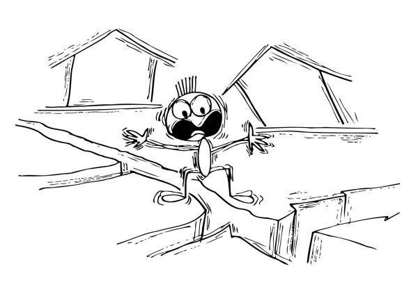 Землетрясение рисунок