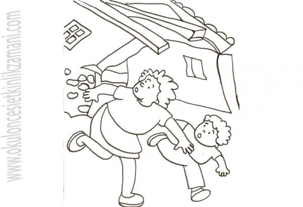 Землетрясение раскраска