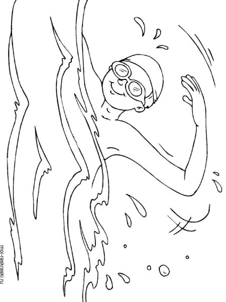 Раскраска плавание в бассейне