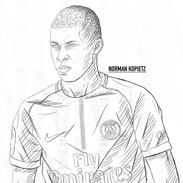 Раскраска футболист Мбаппе