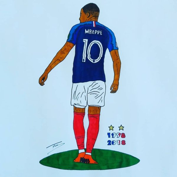 Нарисовать футболиста Мбаппе