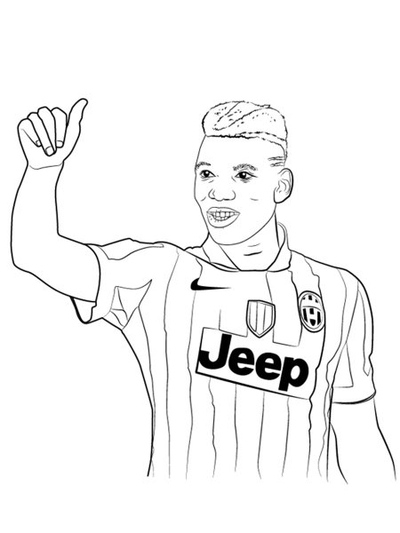 Раскраска про футболиста Поль Погба