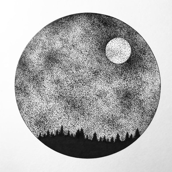 Рисунки ночного неба карандашом